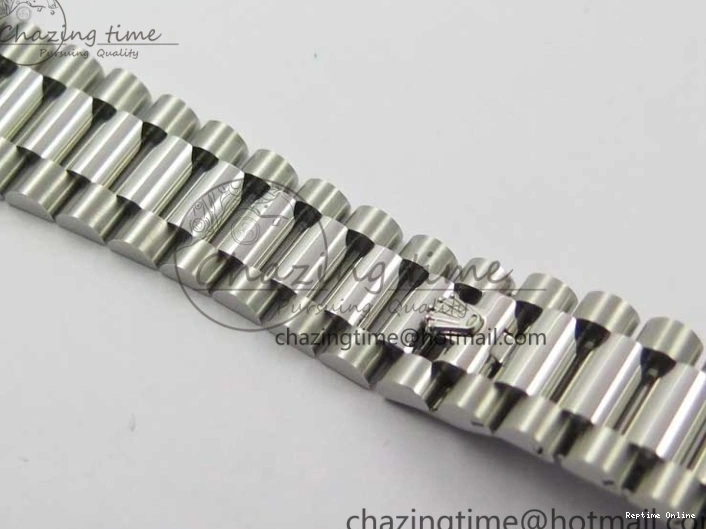 0415 TopPick Day-Date 36 SS 128239 Bp Maker Best Edition Black Dial Crystral Markers on President Bracelet 3149